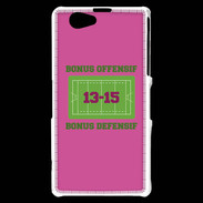 Coque Sony Xperia Z1 Compact Bonus Offensif-Défensif Rose