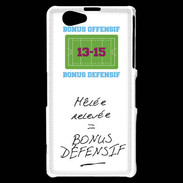 Coque Sony Xperia Z1 Compact Mêlée relevée Bonus offensif-défensif Blanc