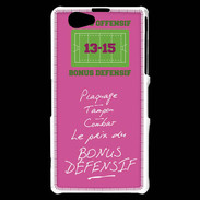 Coque Sony Xperia Z1 Compact Plaquage Bonus offensif-défensif Rose