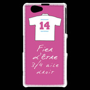 Coque Sony Xperia Z1 Compact 3/4 aile droit Bonus offensif-défensif Rose