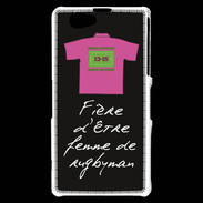 Coque Sony Xperia Z1 Compact Femme de rugbyman Bonus offensif-défensif Noir