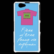 Coque Sony Xperia Z1 Compact Femme de rugbyman Bonus offensif-défensif Bleu