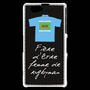 Coque Sony Xperia Z1 Compact Femme de rugbyman Bonus offensif-défensif Noir 2