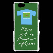 Coque Sony Xperia Z1 Compact Femme de rugbyman Bonus offensif-défensif Vert 2