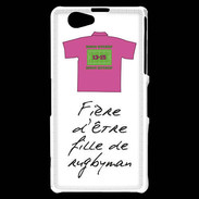 Coque Sony Xperia Z1 Compact Fille de rugbyman Bonus offensif-défensif Blanc