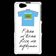 Coque Sony Xperia Z1 Compact Fille de rugbyman Bonus offensif-défensif Blanc 2