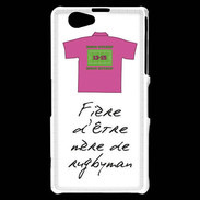 Coque Sony Xperia Z1 Compact Mère de rugbyman Bonus offensif-défensif Blanc