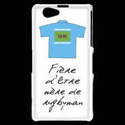 Coque Sony Xperia Z1 Compact Mère de rugbyman Bonus offensif-défensif Blanc 2