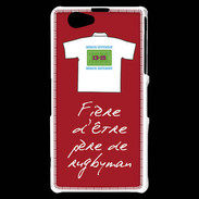 Coque Sony Xperia Z1 Compact Père de rugbyman Bonus offensif-défensif Rouge