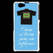 Coque Sony Xperia Z1 Compact Père de rugbyman Bonus offensif-défensif Bleu 2