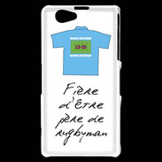 Coque Sony Xperia Z1 Compact Père de rugbyman Bonus offensif-défensif Blanc 2