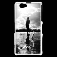 Coque Sony Xperia Z1 Compact Personnage en noir et blanc PR