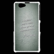 Coque Sony Xperia Z1 Compact Les Folies Vert Citation Oscar Wilde