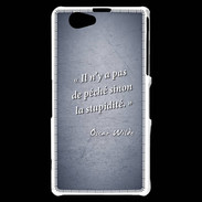 Coque Sony Xperia Z1 Compact Pêché stupidité Bleu Citation Oscar Wilde