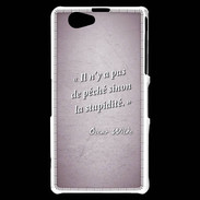Coque Sony Xperia Z1 Compact Pêché stupidité Rose Citation Oscar Wilde