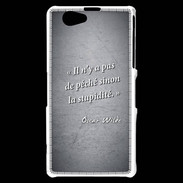 Coque Sony Xperia Z1 Compact Pêché stupidité Noir Citation Oscar Wilde