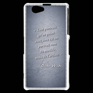 Coque Sony Xperia Z1 Compact Portrait Ame Bleu Citation Oscar Wilde