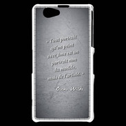Coque Sony Xperia Z1 Compact Portrait Ame Noir Citation Oscar Wilde