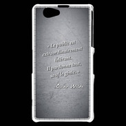 Coque Sony Xperia Z1 Compact Public génie Noir Citation Oscar Wilde