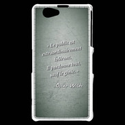 Coque Sony Xperia Z1 Compact Public génie Vert Citation Oscar Wilde