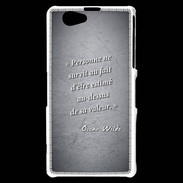 Coque Sony Xperia Z1 Compact Survie valeur Noir Citation Oscar Wilde