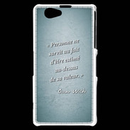 Coque Sony Xperia Z1 Compact Survie valeur Turquoise Citation Oscar Wilde