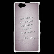 Coque Sony Xperia Z1 Compact Survie valeur Rose Citation Oscar Wilde