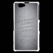 Coque Sony Xperia Z1 Compact Tentation Noir Citation Oscar Wilde