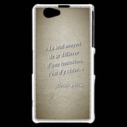 Coque Sony Xperia Z1 Compact Tentation Sepia Citation Oscar Wilde
