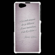 Coque Sony Xperia Z1 Compact Tentation Rose Citation Oscar Wilde