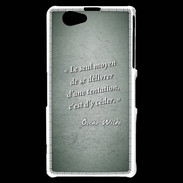 Coque Sony Xperia Z1 Compact Tentation vert Citation Oscar Wilde