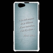 Coque Sony Xperia Z1 Compact Tentation Turquoise Citation Oscar Wilde