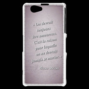 Coque Sony Xperia Z1 Compact Toujours amoureux Rose Citation Oscar Wilde