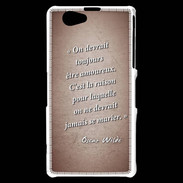 Coque Sony Xperia Z1 Compact Toujours amoureux Rouge Citation Oscar Wilde