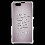 Coque Sony Xperia Z1 Compact Tragédie Rose Citation Oscar Wilde