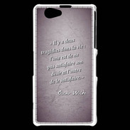 Coque Sony Xperia Z1 Compact Tragédie Violet Citation Oscar Wilde
