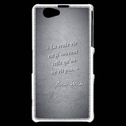 Coque Sony Xperia Z1 Compact Vrai vie Noir Citation Oscar Wilde