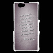Coque Sony Xperia Z1 Compact Chaque fois Violet Citation Oscar Wilde