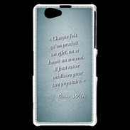 Coque Sony Xperia Z1 Compact Chaque fois Turquoise Citation Oscar Wilde