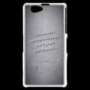 Coque Sony Xperia Z1 Compact Démocratie Noir Citation Oscar Wilde