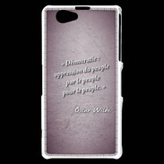 Coque Sony Xperia Z1 Compact Démocratie Violet Citation Oscar Wilde