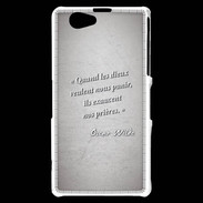 Coque Sony Xperia Z1 Compact Dieux prières Gris Citation Oscar Wilde