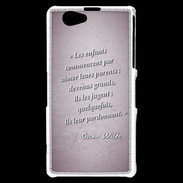 Coque Sony Xperia Z1 Compact Dieux prières Rose Citation Oscar Wilde