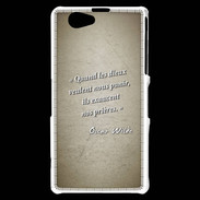 Coque Sony Xperia Z1 Compact Dieux prières Sepia Citation Oscar Wilde