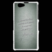 Coque Sony Xperia Z1 Compact Dieux prières Vert Citation Oscar Wilde