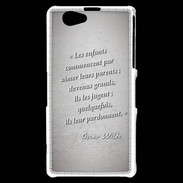 Coque Sony Xperia Z1 Compact Enfants parents Gris Citation Oscar Wilde