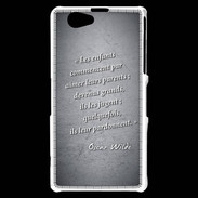 Coque Sony Xperia Z1 Compact Enfants parents Noir Citation Oscar Wilde
