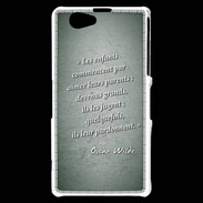 Coque Sony Xperia Z1 Compact Enfants parents Vert Citation Oscar Wilde