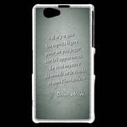 Coque Sony Xperia Z1 Compact Esprits légers Vert Citation Oscar Wilde