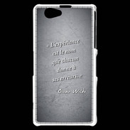 Coque Sony Xperia Z1 Compact Expérience Noir Citation Oscar Wilde